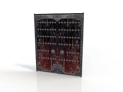 Industrial Metal Equipment With Spherical Components In Grid Arrangement And Surface Texture 3d model