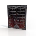 Industrial Metal Equipment With Spherical Components In Grid Arrangement And Surface Texture