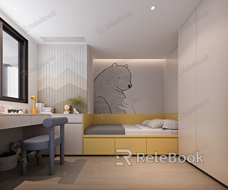 Minimalist Bedroom Children's Room Tatami Cream Italian Style Light Luxury model