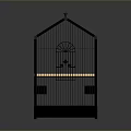 Bird Cage With Metal Frame Handle Wooden Perch And Black Base For Birds