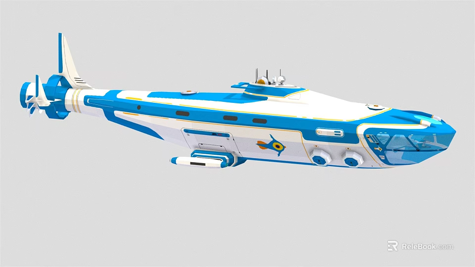 Military Weapon Helicopter With Blue And White Airframe And Weaponry Equipment Design 3d model 