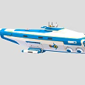 Military Weapon Helicopter With Blue And White Airframe And Weaponry Equipment Design