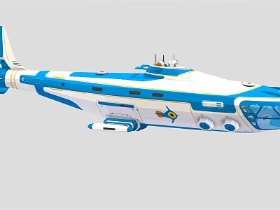 Military Weapon Helicopter With Blue And White Airframe And Weaponry Equipment Design 3d model