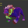 Blue Lion Game Movie Character With Red Mane Red Eyes Open Mouth And Sharp Claws