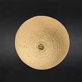 Fresh Netted Melon With Beige Skin And Green Stem On Dark Background