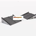 Two Metal Grilles With Parallel Bars For Industrial Ventilation Use 3d model