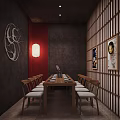 Traditional Restaurant Interior With Bar Counter Bar Stools Hanging Lanterns And Wine Barrel