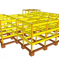 Building Construction Steel Frame Structure With Support Beams And Columns 3d model