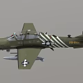Green Propeller Driven Fighter Aircraft With Stars On Wings Striped Tail And Bombs