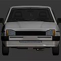 White Classic Hatchback Car With Sleek Surface And Reflection In 3D Rendering