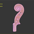 Polished Wooden Violin Scroll With Spiral Design And Tuning Pegs