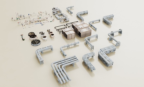 Duct air conditioning duct air conditioning host air outlet 3d model