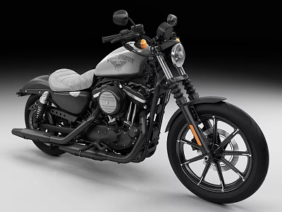 Vintage Black And Silver Cruiser Motorcycle With Single Seat Round Headlight Design 3d model
