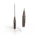 Decorative Metal Earrings As Daily Life Products With Hanging Chain Design