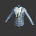 Blue Plaid Blazer With White Shirt And Yellow Tie Stylish Formal Wear