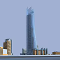 Scenic Waterfront Commercial Complex With Modern Tall Buildings And Urban View