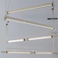 Modern Minimalist Metal Linear Chandelier With Sleek Hanging Rods For Contemporary Interiors