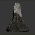 Natural Stone Sculpture with Yellow and Gray Textures on Rough Surface 3d model