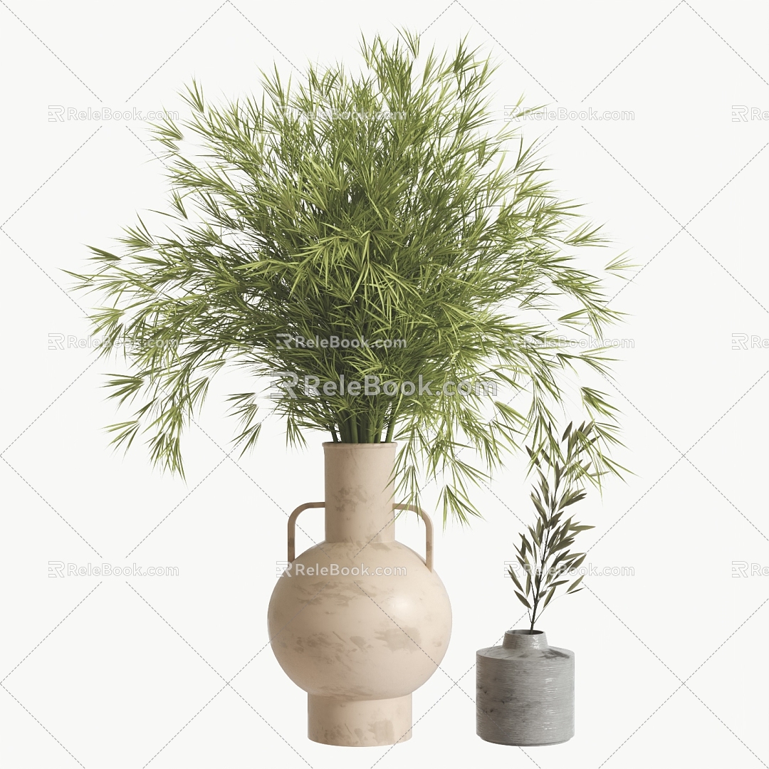 Floral Vase Pottery Pot Flower Floral Floral Decorative Ornaments Green Plant Potted Plant Flower Arrange 3d model