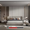 Modern Bedroom Interior Design With Comfortable Bed Nightstands Accent Lighting And Large Windows 3d model