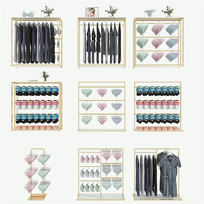Modern Shelf Clothing Underwear Nakajima Shelf 3d model