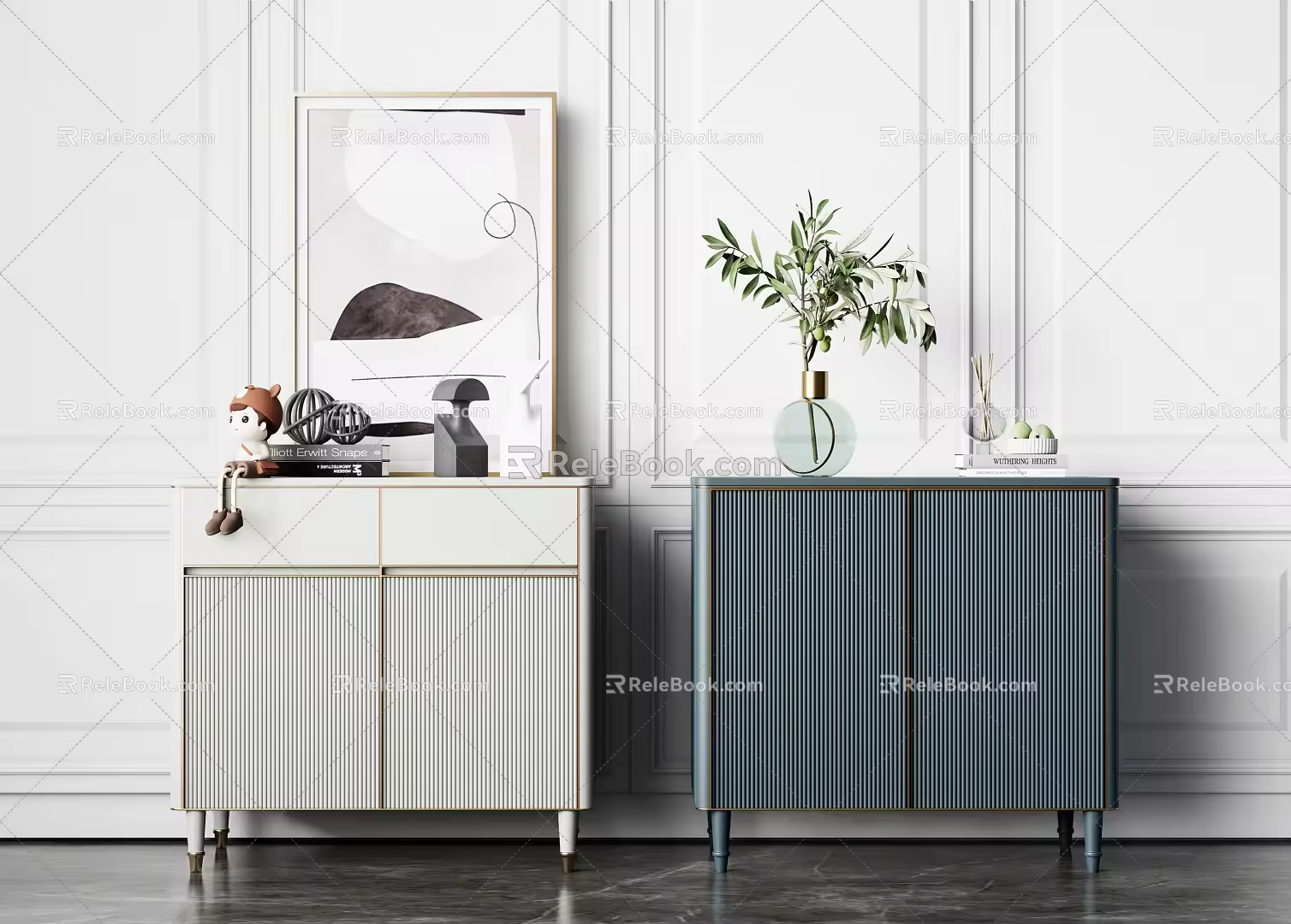 Modern Side Cabinet Simple Side Cabinet Combination 3d model