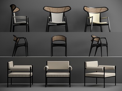 Quiet Dining Chair Dining Chair Leisure Chair Single Chair 3d model