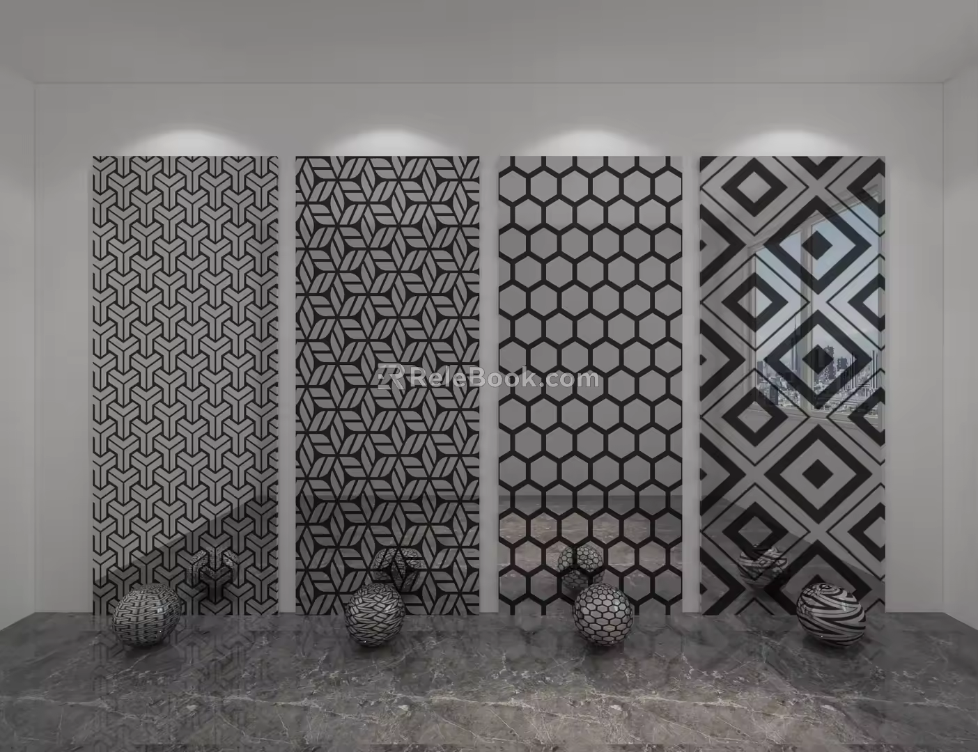 Modern punching plate 3d model
