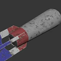 Silver Bomb With Blue Red White Tail Fins And Mock Up Text