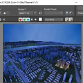 Urban Aerial Planning View With High Rise Buildings And Illuminated Road Networks