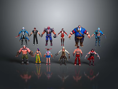 Diverse 3D Character And Creature Models With Unique Designs And Poses 3d model