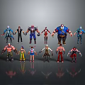 Diverse 3D Character And Creature Models With Unique Designs And Poses