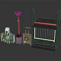 Various Industrial Electronic Devices With Antenna Radiator Warning Signs And Components