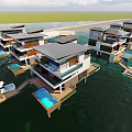 Modern Overwater Detached Villas With Private Swimming Pools And Boats