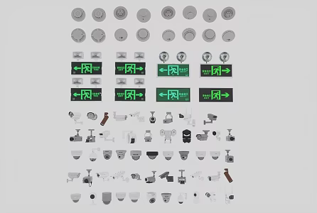 Monitor the fire sprinkler at the safety exit 3d model