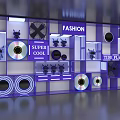 Fashion Exhibition Hall With Super Cool Tide Play Mecca CD Displays And Circular Decorations