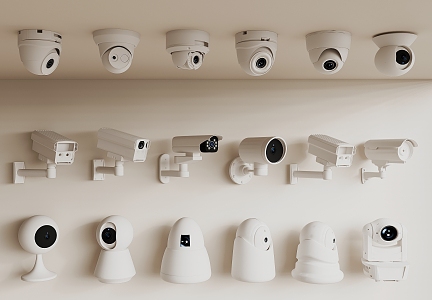 Modern surveillance cameras 3d model