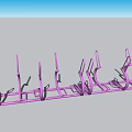 Pink Structural Design Featuring Seating Areas Railings And Equipment Layout