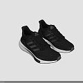 Adidas Black Athletic Sneakers Featuring Mesh Upper Three Stripes And White Sole