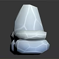 Blue Polygonal Stones With Geometric Texture Arranged On Black Smooth Surface With Reflections