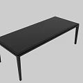 Black Modern Rectangular Dining Table With Sleek Simple Minimalist Design 3d model
