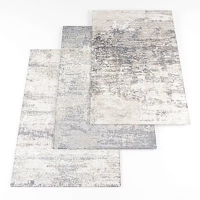 Modern Square Rugs With Abstract Gray And White Patterns For Home Decor 3d model