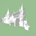 Ancient Architecture Castle Design With Spires Towers And Arched Gateways