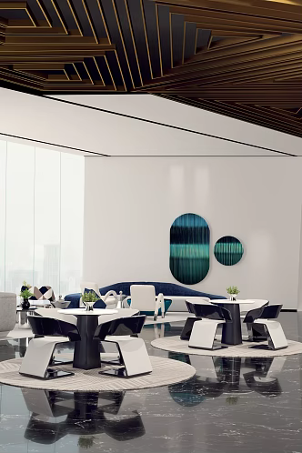 Modern Reception Area Sales Office Sales Center Marketing Center Negotiation Area Rest Area Water Bar Area Front Desk Club Center 3d model