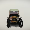 Vintage Classic Car With Soft Top Red Seats And Gold Front Grille