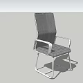 Gray Office Chair With Armrests Metal Frame And Modern Fabric Design