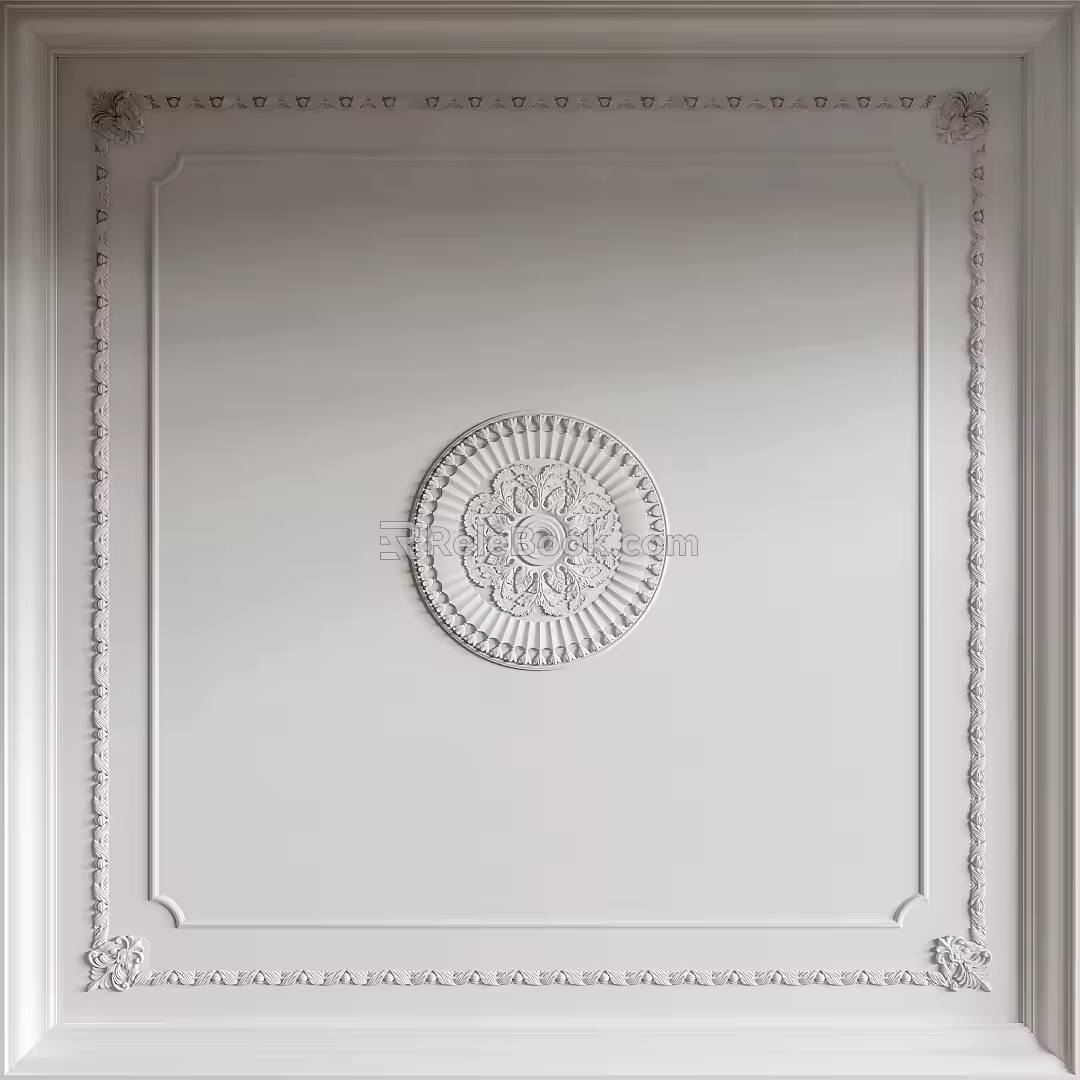 European-style lamp panel carved lamp panel 3d model