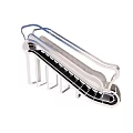 Modern Escalator With Stainless Steel Structure And Glass Handrails Moving Steps