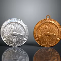 Round Silver And Gold Pendants With Peacock Design And Intricate Patterns Jewelry