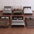 Multiple Design Double Beds With Color Options For Modern Bedroom 3d model
